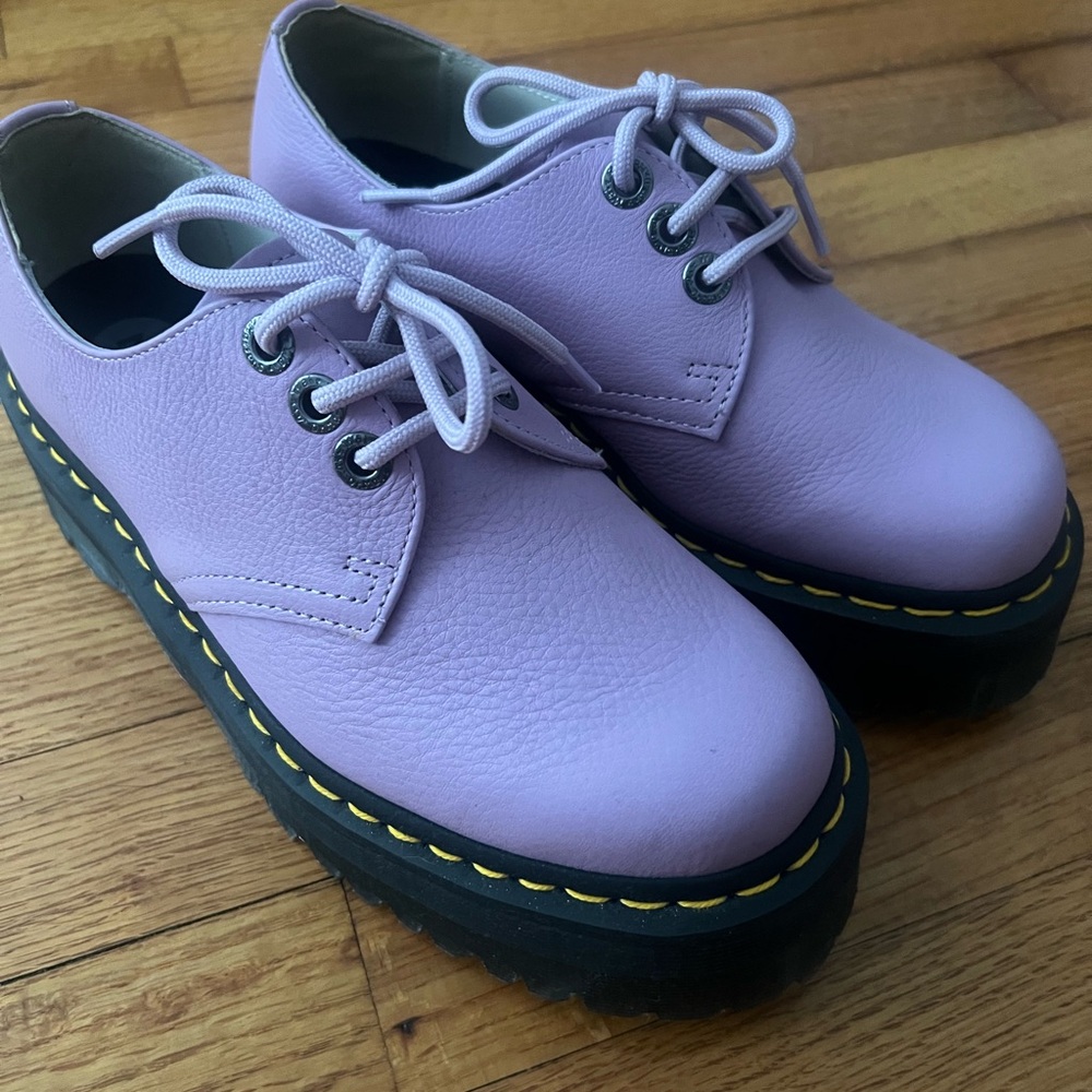 Dr. Martens Lavender Platform Shoes